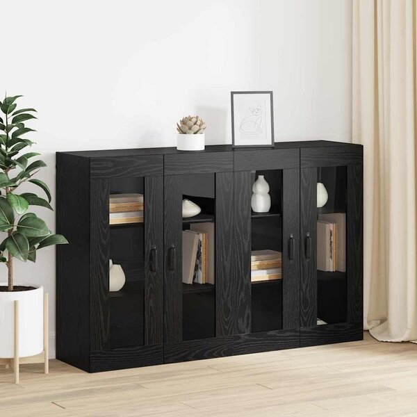 VidaXL Fali Szekrények 2 pcs Musta tammi 69.5 x 34 x 90 cm Faanyag