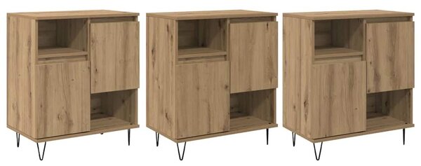 VidaXL Oldalszekrények 3 pcs kézműves tölgy 180 x 35 x 70 cm Faanyag
