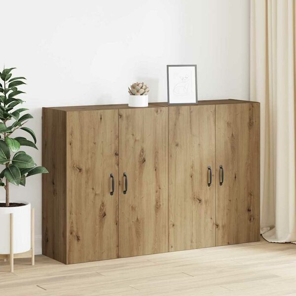 VidaXL Fali szekrény 2 db Artisan tölgy 69,5 x 34 x 90 cm Szerelt Fa