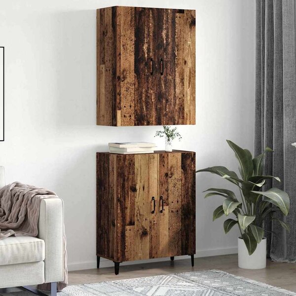 VidaXL Magasfiú 2 db Régi fa 69,5 x 34 x 180 cm Szerelt Fa