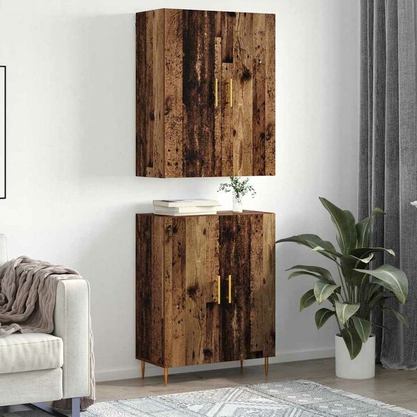 VidaXL Magasfiú Régi fa 69,5 x 34 x 180 cm Szerelt Fa