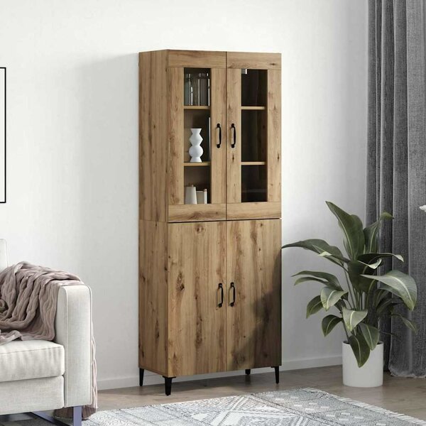 VidaXL Magasfiú 2 db Artisan tölgy 69,5 x 34 x 180 cm Szerelt Fa