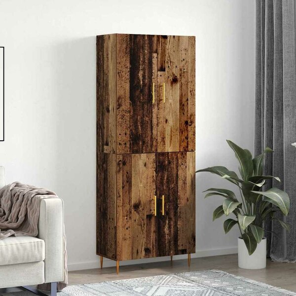 VidaXL Magasfiú Régi fa 69,5 x 34 x 180 cm Szerelt Fa