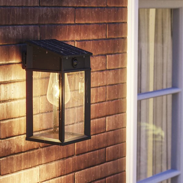 Philips LED kültéri falilámpa Geri UE érzékelővel, szögletes, IP44, Fekete, fém