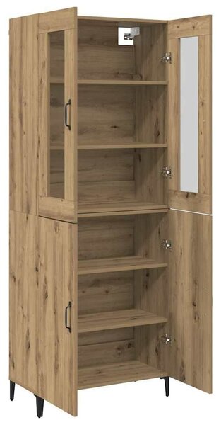 VidaXL Magasfiú 2 db Artisan tölgy 69,5 x 34 x 180 cm Szerelt Fa