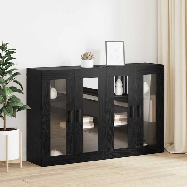 VidaXL Fali Szekrények 2 db Musta tammi 69,5 x 34 x 90 cm Szerelt Fa