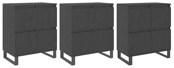 VidaXL Széf 3 db Fekete tölgy 60 x 35 x 70 cm
