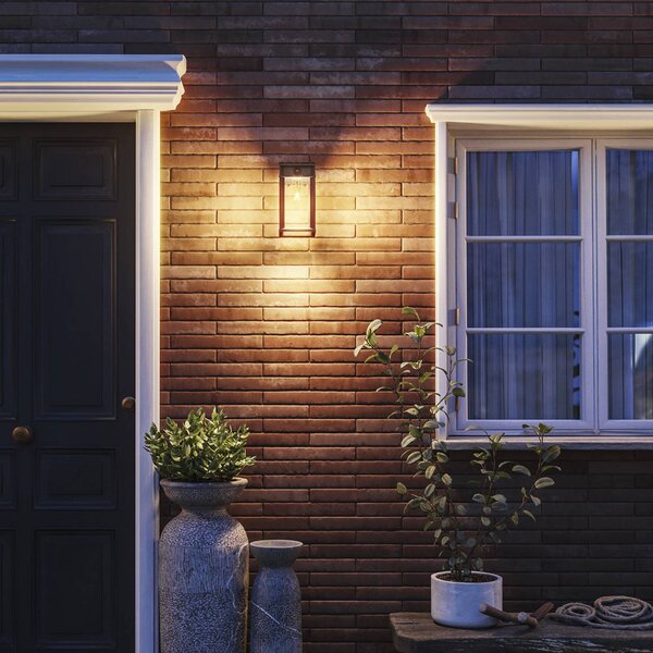 Philips LED kültéri falilámpa Geri UE érzékelővel, szögletes, IP44, Fekete, fém