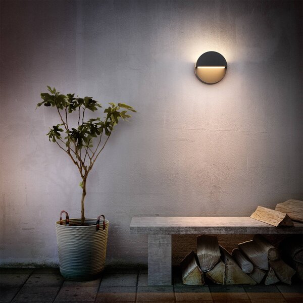 Philips LED kültéri fali világítás Valor UE, antracit, alumínium, IP44, Fekete, Alumínium, Modern