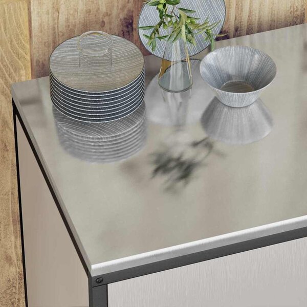 VidaXL Konyhai Tároló Készlet polcokkal 2 pcs Ezüst 150 x 50 x 92 cm