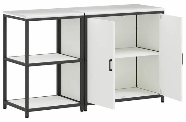 VidaXL Konyhai Tároló Készlet polcokkal 2 pcs Fehér 150 x 50 x 92 cm