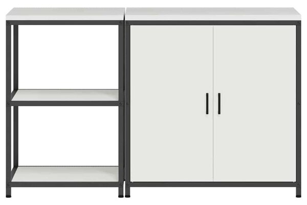 VidaXL Konyhai Tároló Készlet polcokkal 2 pcs Fehér 150 x 50 x 92 cm