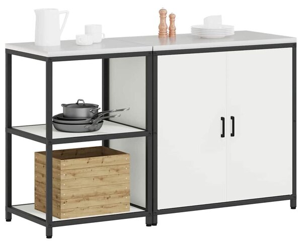 VidaXL Konyhai Tároló Készlet polcokkal 2 pcs Fehér 150 x 50 x 92 cm