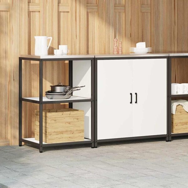 VidaXL Konyhai Tároló Készlet polcokkal 2 pcs Fehér 150 x 50 x 92 cm
