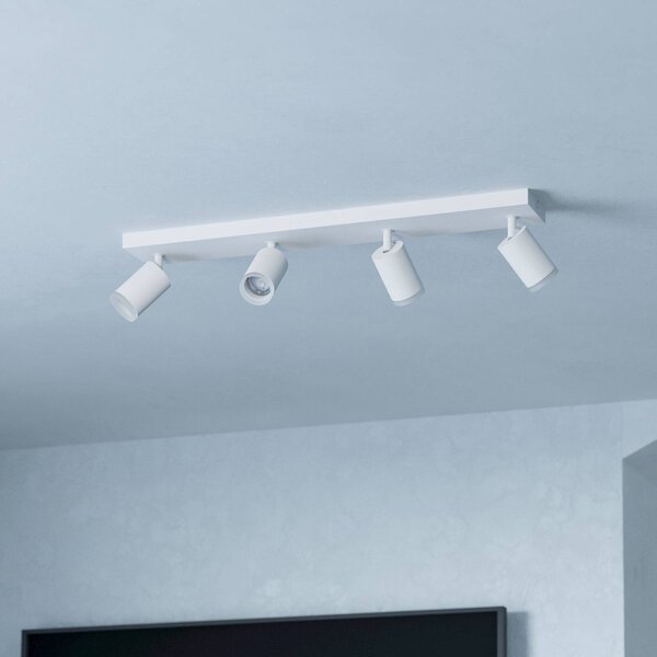 EGLO connect Smart LED spotlámpa Melitello-Z, 4 izzós, fehér, dimmelhető, Fehér / opál, Nappali / Étkező, Alumínium, Modern