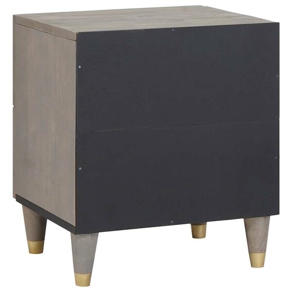 VidaXL Éjjeliszekrény 2 pcs Szürke 40 x 33 x 46 cm tömör mangófa