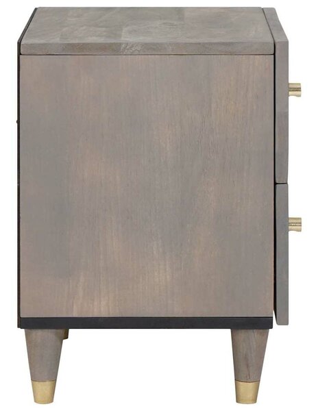 VidaXL Éjjeliszekrény 2 pcs Szürke 40 x 33 x 46 cm tömör mangófa
