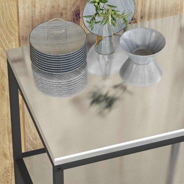 VidaXL Konyhai polcrendszer HATTEM Ezüst 90 x 50 x 92 cm Acél