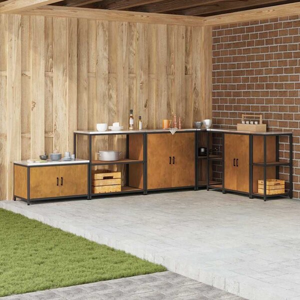 VidaXL Konyhai polcrendszer HATTEM Rozsdás 90 x 50 x 92 cm Acél