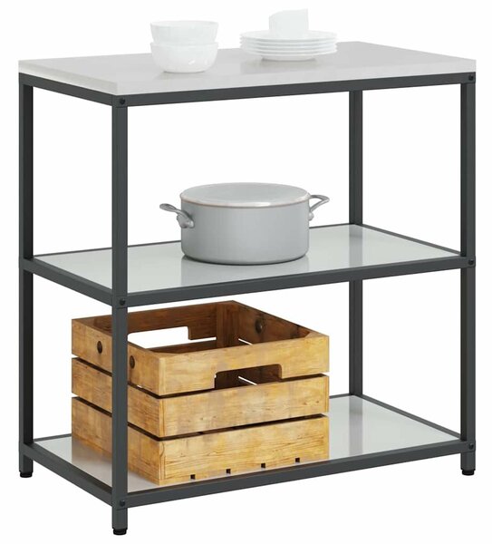 VidaXL Konyhai polcrendszer HATTEM Ezüst 90 x 50 x 92 cm Acél