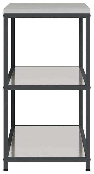 VidaXL Konyhai polcrendszer HATTEM Ezüst 90 x 50 x 92 cm Acél