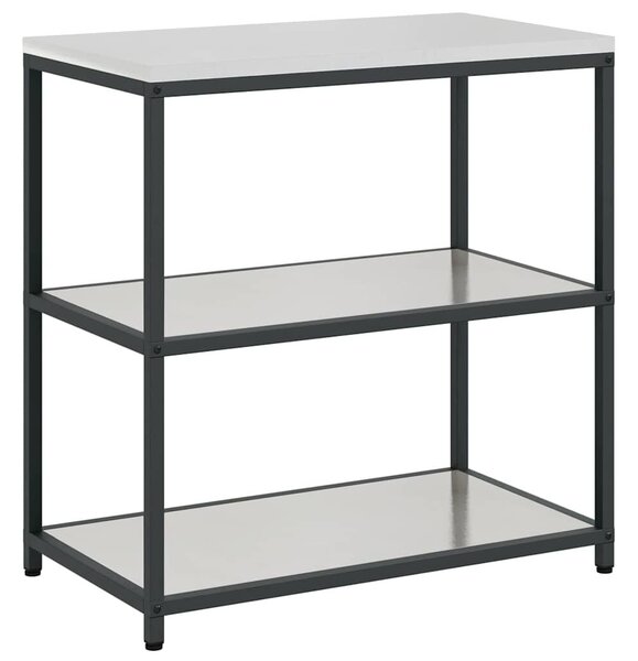 VidaXL Konyhai polcrendszer HATTEM Ezüst 90 x 50 x 92 cm Acél