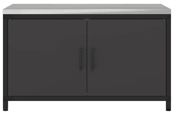 VidaXL Konyhai tárolószekrény HATTEM Fekete 90 x 50 x 53 cm Acél