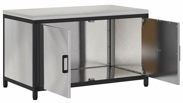 VidaXL Konyhai tárolószekrény HATTEM Ezüst 90 x 50 x 53 cm Acél