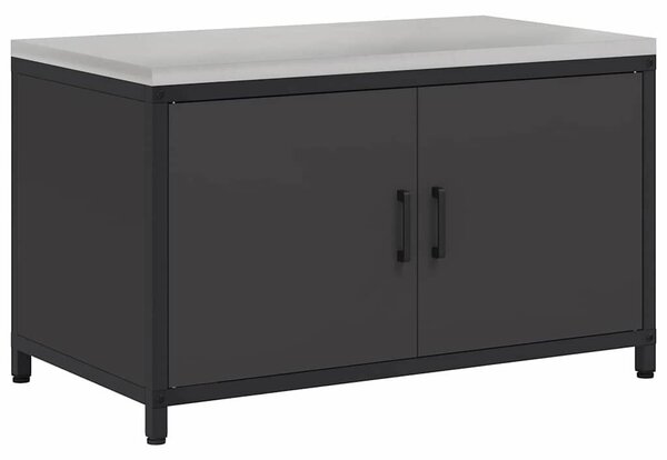 VidaXL Konyhai tárolószekrény HATTEM Fekete 90 x 50 x 53 cm Acél