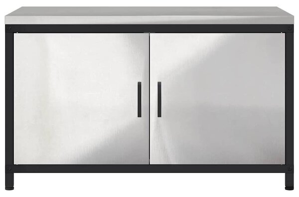 VidaXL Konyhai tárolószekrény HATTEM Ezüst 90 x 50 x 53 cm Acél