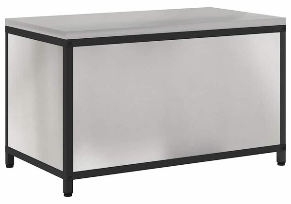 VidaXL Konyhai tárolószekrény HATTEM Ezüst 90 x 50 x 53 cm Acél