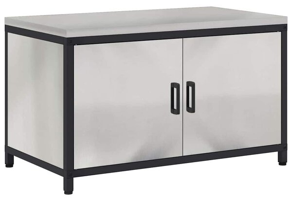VidaXL Konyhai tárolószekrény HATTEM Ezüst 90 x 50 x 53 cm Acél
