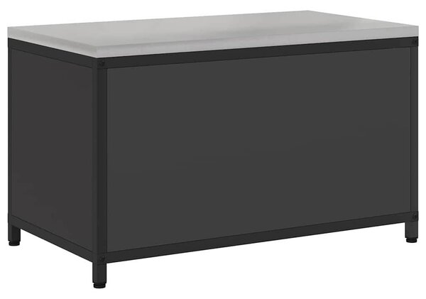 VidaXL Konyhai tárolószekrény HATTEM Fekete 90 x 50 x 53 cm Acél