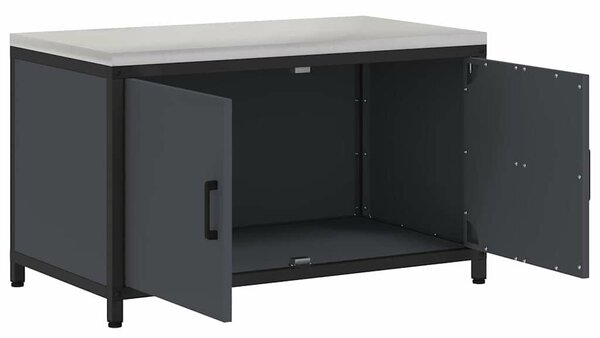 VidaXL Konyhai tárolószekrény HATTEM Antracitszürke 90 x 50 x 53 cm
