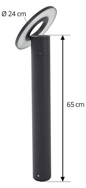 Arcchio LED ösvény világítás Tovio, magasság 65 cm, antracit, Alu / szürke / cink, Alumínium, Modern
