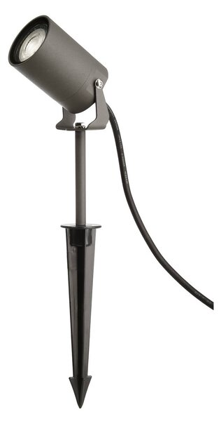 Deko-Light Földi tüskés spotlámpa Spiky, Ø 6 cm, szürke, forgatható, IP65, GU10, dimmelhető, Alu / szürke / cink, Alumínium, Modern