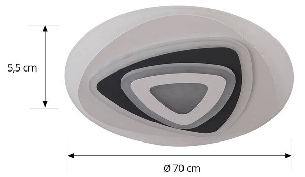 Lindby LED mennyezeti világítás Rebeka, Ø 70 cm, CCT, távirányító, dimmelhető, Fehér / opál, Nappali / Étkező, Műanyag, Modern