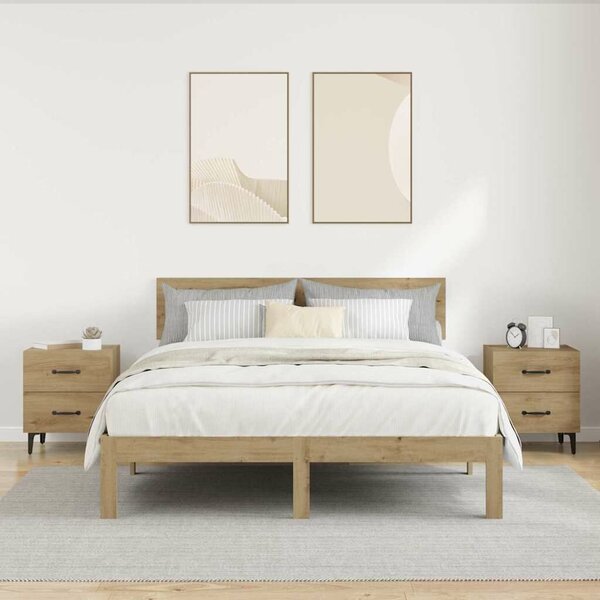 VidaXL Ágyat tartó szekrény 2 pcs kézműves tölgy 40 x 35 x 47.5 cm
