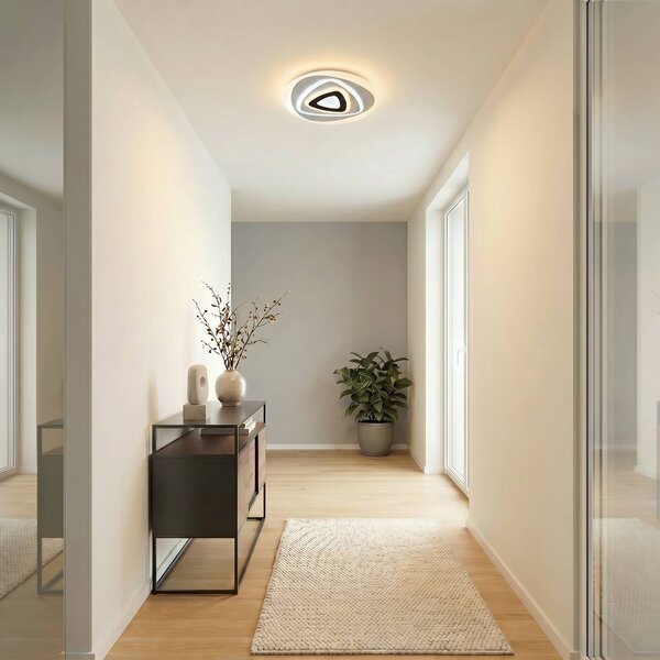 Lindby LED mennyezeti világítás Rebeka, Ø 70 cm, CCT, távirányító, dimmelhető, Fehér / opál, Nappali / Étkező, Műanyag, Modern
