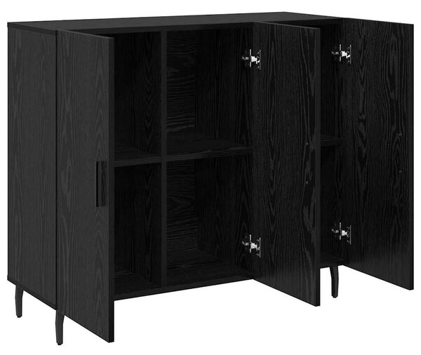 VidaXL Széf Fekete tölgy 90 x 34 x 80 cm Szerelt Fa