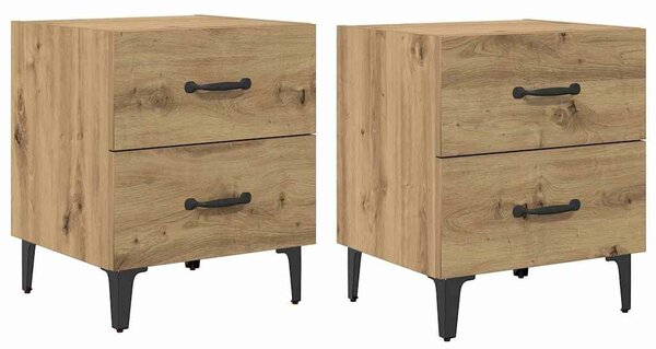VidaXL Ágyat tartó szekrény 2 pcs kézműves tölgy 40 x 35 x 47.5 cm