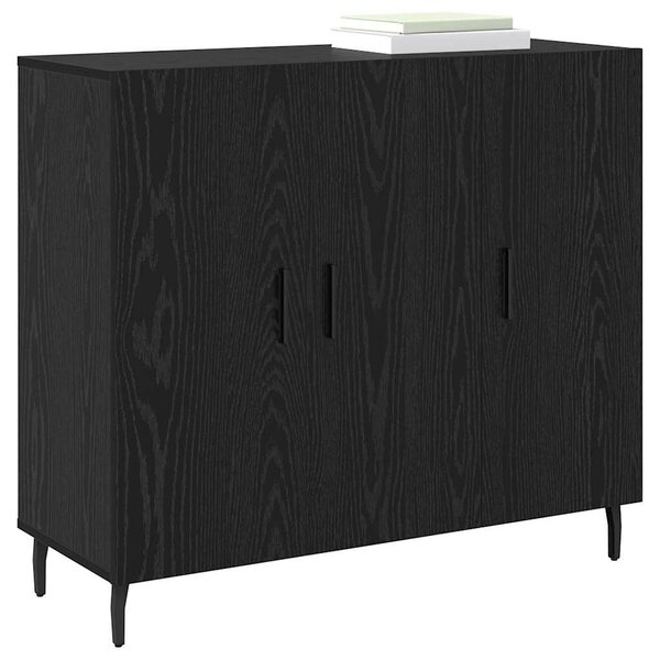 VidaXL Széf Fekete tölgy 90 x 34 x 80 cm Szerelt Fa