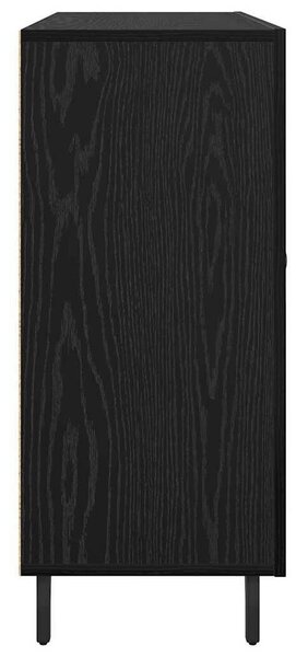 VidaXL Széf Fekete tölgy 90 x 34 x 80 cm Szerelt Fa