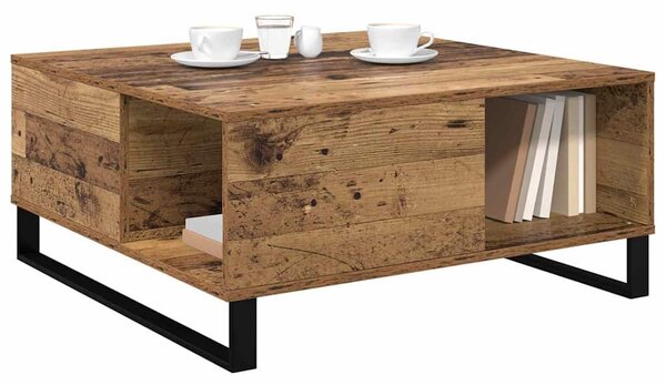 VidaXL Dohányzóasztal Öreg fa 80 x 80 x 36,5 cm Faanyag