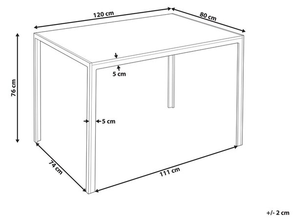 Étkezőasztal NEWFIELD Világosbarna 120 cm 80 cm