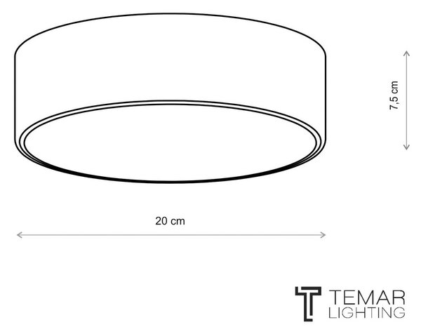 TEMAR LIGHTING Cleo 200 mennyezeti lámpa, fehér, érzékelő, IP54, Ø 20 cm, fém, Fehér / opál, Folyosó, fém, Modern
