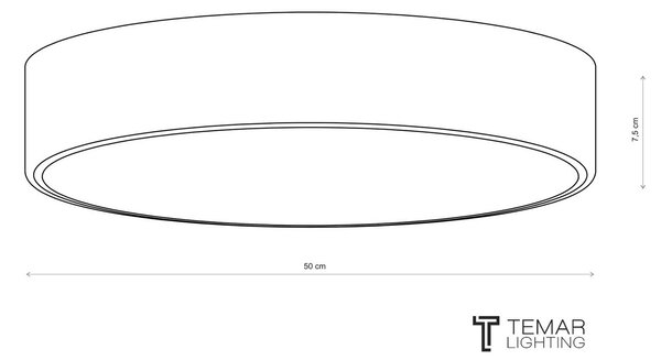 TEMAR LIGHTING Cleo 500 mennyezeti lámpa, fehér, érzékelő, IP54, Ø 50 cm, fém, Fehér / opál, Folyosó, fém, Modern
