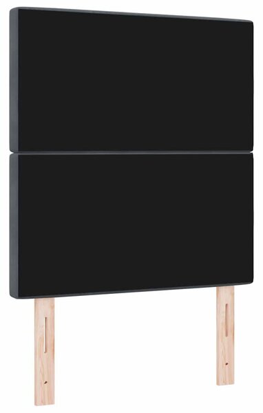 VidaXL LED ágytámla LED szalagokkal Sötétszürke 80 cm Bársony