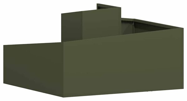 VidaXL Kerti cserép Oliva zöld 80 x 80 x 50 cm Hidegen hengerelt acél