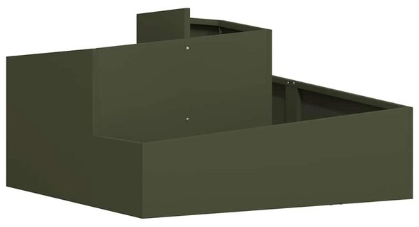 VidaXL Kerti cserép Oliva zöld 80 x 80 x 50 cm Hidegen hengerelt acél